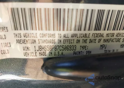 2007 Jeep Grand Cherokee Limited from USA, damaged, VIN 1J8HS58P87C506933